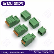 Female pluggable pitch 2.5mm 3.81mm 5.08mm pcb screw/spring terminals block